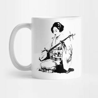 geisha playing shamisen Mug